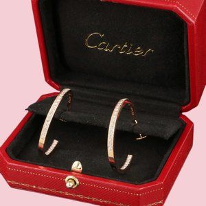 Cartier 18K 2.25 CTW Diamond Inside-Out Hoop Earrings